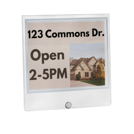 Sign Rider Attachment for Swinging A-Frame Open House Signs with Center Clamp Holder
