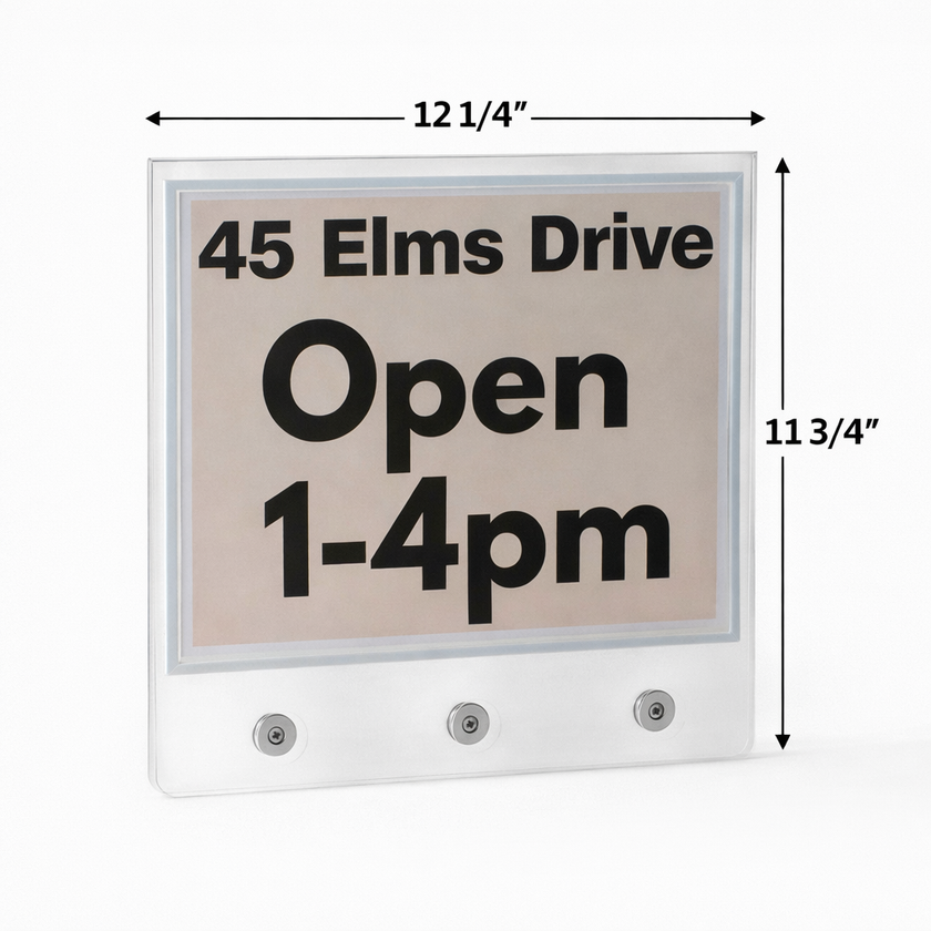 Real Estate Acrylic Sign Rider- for Sign Post Triple Magnet with Self-Adhesive Metal Flat Plate