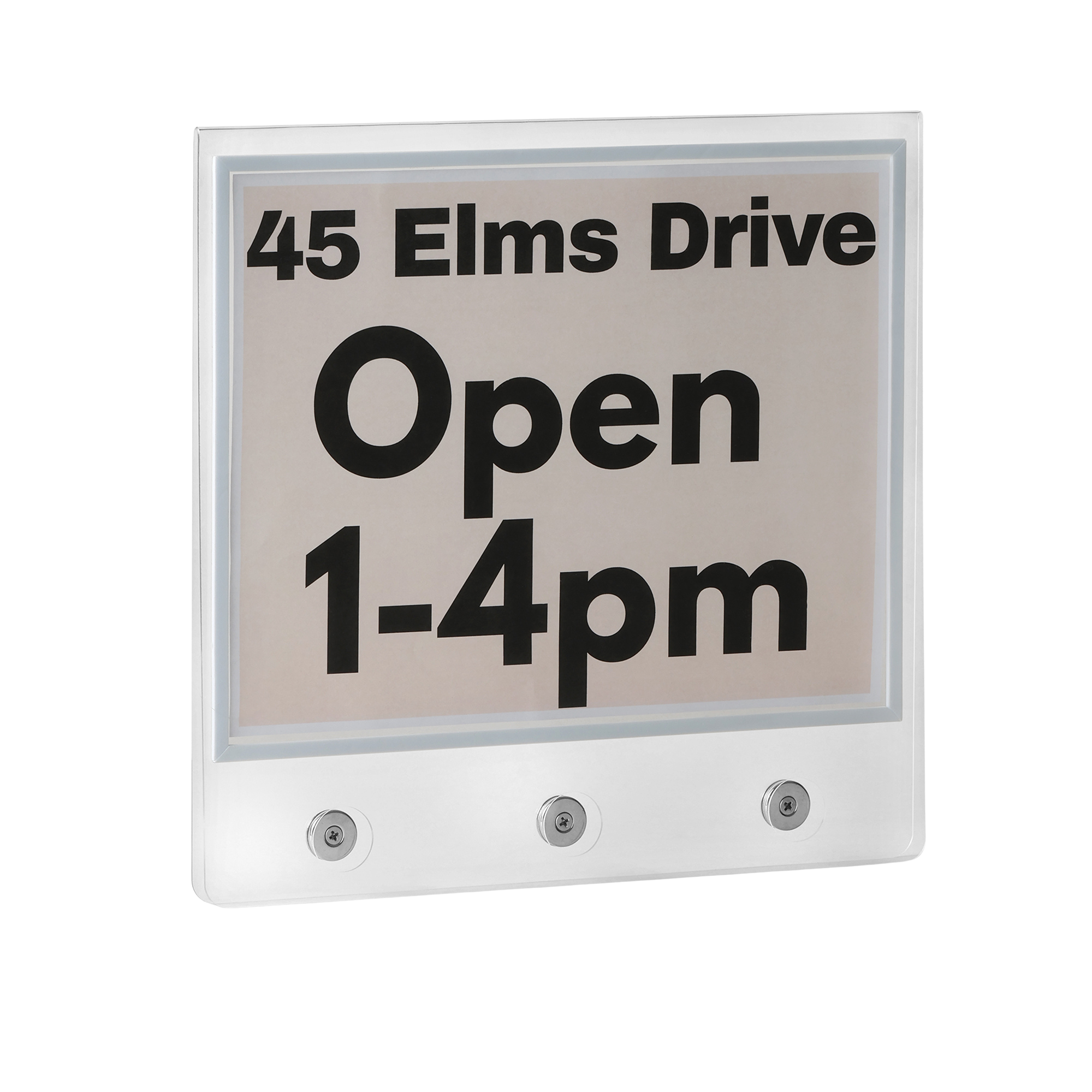 Real Estate Acrylic Sign Rider- for Sign Post Triple Magnet with Self-Adhesive Metal Flat Plate