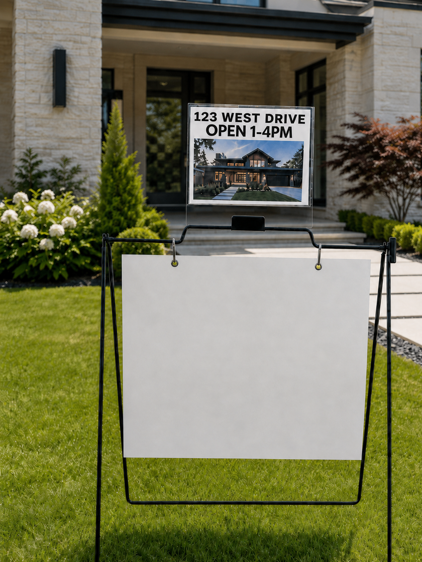 Sign Rider-Single Magnet Double-Sided 8.5” x 11” Inserts for A-Frame Metal Frame Sign with clamp