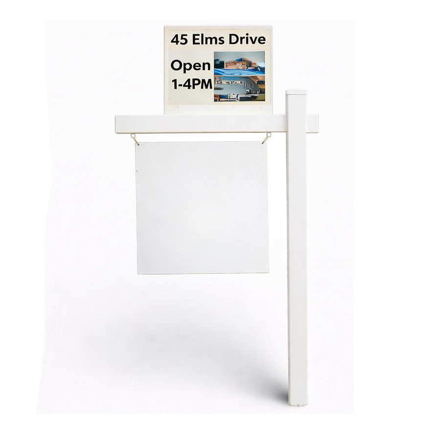 Real Estate Acrylic Sign Rider- for Sign Post Triple Magnet with Self-Adhesive Metal Flat Plate