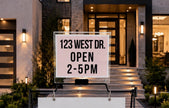 Sign Rider Attachment for Swinging A-Frame Open House Signs with Center Clamp Holder
