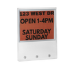 Real Estate Acrylic Sign Rider- Triple Magnet with Self-Adhesive Metal Angle Plate for Generic Open House Signs